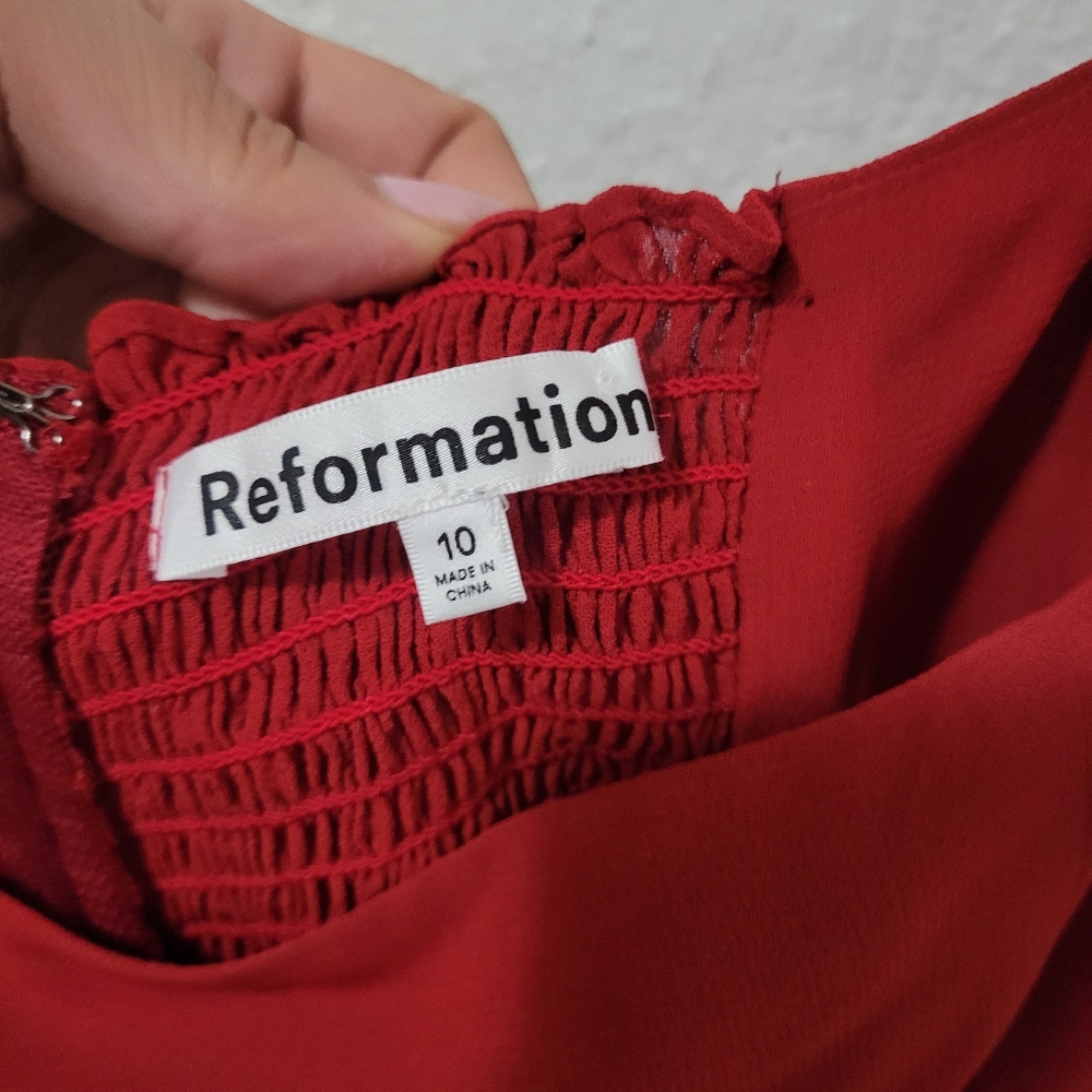 REFORMATION Silves Mini Long Sleeve Babydoll Winter Formal Dress Size 10 - Picture 6 of 8